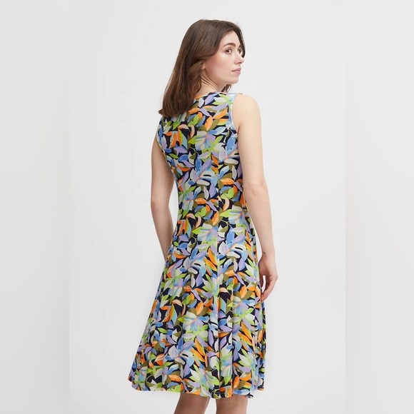 Fransa Olive Leaf A Line Dress - Picture 9 of 9